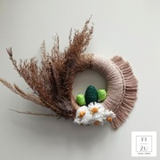 Stroik wianek na ścianę drzwi Wielkanoc boho