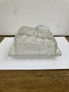 maselnica szklana maselniczka do sera, chyba przedwojenna, ciekawy ogonek