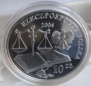 10 zł 2006  500-LECIE STATUTU ŁASKIEGO FUNDAMENT POLSKIEGO PRAWA Ag 925 UNC