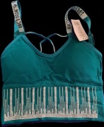 Top Victoria's Secret zielony błyszczący cekiny M/ L