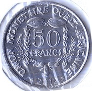 ZACHODNIA AFRYKA (BCEAO) 50 franków 2012, KM# 18, UNC, magnetyczna