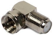 Adapter, gniazdo F -> wtyk F kątowy FF15L przejście kątowe antenowe
