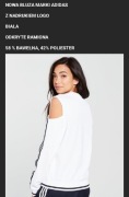 Biała bluza z wycięciami na ramionach m 38 adidas