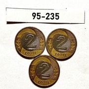 Moneta 2 zł  1995 rok ZESTAW 95-235 = 3 szt. 