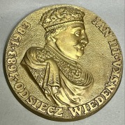 Plakieta 16 cm – Jan III Sobieski – Odsiecz Wiedeńska 1683-1983 – 600g!