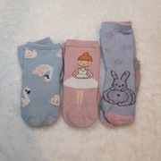 Skarpetki 25 26 27 różowe niebieskie baletnica łabędź królik