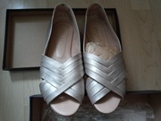 sandałki Ryłko złote paski kremowe 37 38 39 skóra