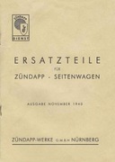 Ersatzteil fur Zundapp - seitenwagen 1940