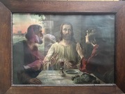 Jezus z apostołami, zabytkowy, antyczny obraz