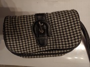 torebka damska pepitka biało czarna