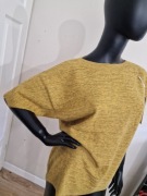 Bluzka swetrowa Sweterek wiosenny rękaw 3/4 M/L  musztarda bawełna kaszmir 