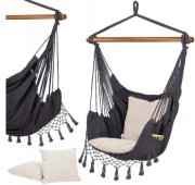 FOTEL WISZĄCY OGRODOWY BRAZYLIJSKI BUJANY HUŚTAWKA HAMAK KOKON + 2 PODUSZKI