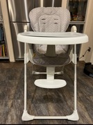 Krzesełko do karmienia dla dziecka regulowane szare z dodatkowym okryciem