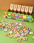 Drewniana układanka Śmieciarka "Sortowanie śmieci"