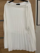 Spódnica Mohito biała plisowana z paskiem rozkloszowana