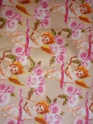 Tkanina bawełna kupon 4 m aniołki róże