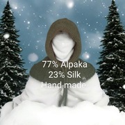 Kominiarka, Balaklawa, Komin z kapturem, Handmade z Alpaki i Jedwabiu