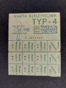 Karta benzynowa TYP-1 TYP-2 i TYP-4 pamiątki PRL
