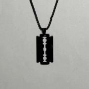 Naszyjnik Żyleta Legia Warszawa Żyletka Brzytwa CZARNY