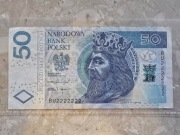Banknot 50 zł SOLID BU2222222 - okaz dla kolekcjonera