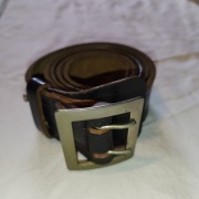 czarny pas oficerski - klamra sygnowana