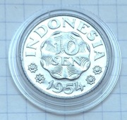 #2128 Indonezja 10 senow 1954 UNC