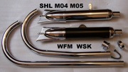 WFM WSK SHL DKW K125 MINSK K55 Tłumik Chrom