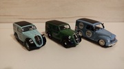 Zestaw trzech modeli fiata 500. Skala 1:43.