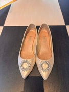 Buty damskie Brilu 41 skórzane niski obcas kolor perła