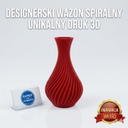 Wazon Dekoracyjny 3D Spiralny | Czerwony Nowoczesny Design