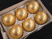 Bombki choinkowe złote, lata 90 - te, retro ozdoby choinkowe vintage