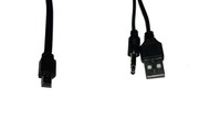 Kabel  przejściówka wtyk mini USB - USB-A wtyk Jack 3,5 stereo 0,5m