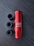 Gałka zmiany biegów JDM czerwona aluminium Mugen+adaptery M8 M10 M12