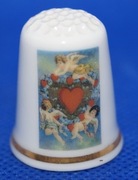 Naparstek Kolekcjonerski Porcelanowy aniołki walentynkowe