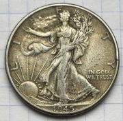 01000 USA 50 centów HALF 1945 srebro ładna 