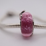 Charms 925 Srebro s925 Różowy Motyl Bead do Bransoletki Modułowej