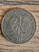 20 zł Nowotko z 1976 r. bez znaku menniczego. Rzadka moneta PRL.