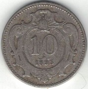 Austria 10 heller 1895 - 19,1 mm - nr 1