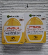 ZESTAW 2x GARNIER Vitamin C Wonder Tint Krem-fluid ochronny SPF 50+ jasny