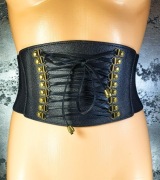  Gorset szeroki wysoki biodrowy pasek, czarny