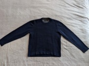 Granatowy elegancki wełniany polski sweter Belika M