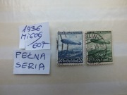 2szt. znaczki pełna seria Mi 606 Niemcy 1936r. STEROWIEC Hindenburg Rzesza