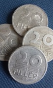 Moneta Węgry 20 fillerów 1974