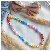 Zawieszka do telefonu z serduszkami kolorowa, brelok breloczek smycz, serca