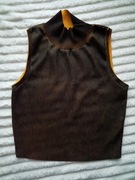 Top z golfem brązowo-musztardowy Zara S 