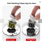 Korek odpływowy do umywalki z koszyczkiem, system klick-klack