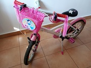 Rower B-Twin Princess 16" + kask kółka rączka fotelik koszyk