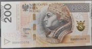 200 złotych. Seria BB 8800676 Ciekawy numer.