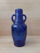 Butelka wazon Blue Luna Cafe szkło kobaltowe lata 90