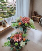 Efektowny zestaw  na grób, tani elegancki zestaw na cmentarz, nr 26